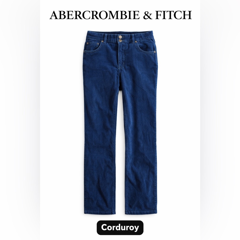 Abercrombie & Fitch Navy Blue Corduroy Waistband Pants Y2K